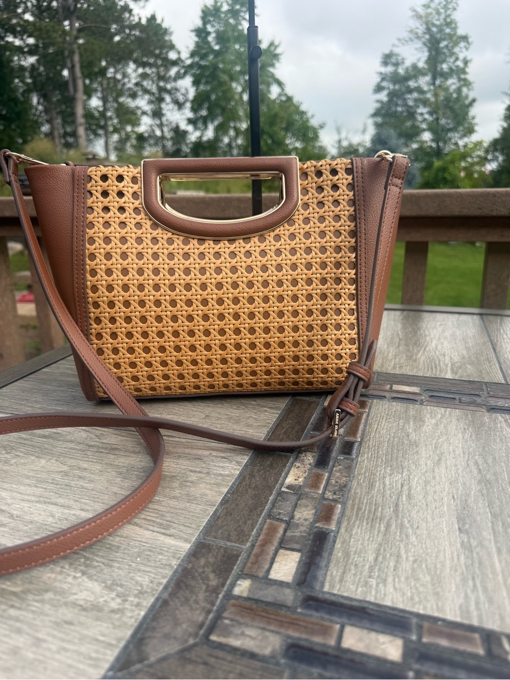 NWOT Anne Klein Caning Small Satchel Bag Crossbody - Picture 3 of 9